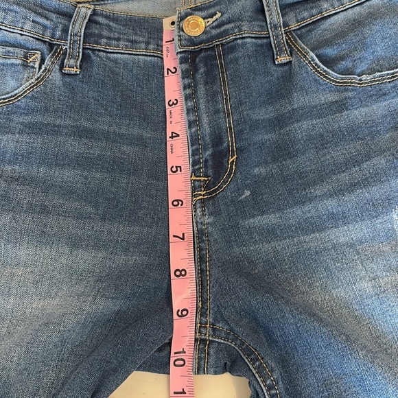 Kensie Boyfriend Ankle Cropped Rolled Hem Distressed Denim Jeans Wmn’s Sz 6 - Picture 10 of 10